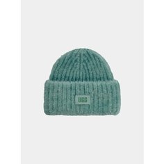 Шапка бини UGG Chunky Plush Cuff Beanie для женщин, размер OneSize, зеленый