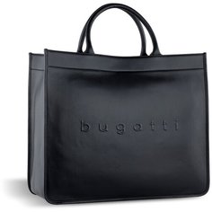 Сумка тоут Bugatti, фактура гладкая, черный