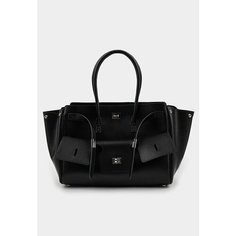 Сумка тоут Mario Berlucci, фактура гладкая, черный/черный