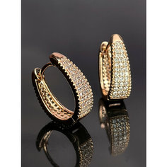 Серьги конго XUPING JEWELRY, фианит, розовое золото