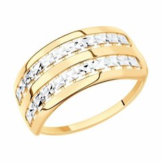 Кольцо Diamant online, красное золото, 585 проба, размер 18