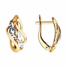 Серьги Diamant online, красное золото, 585 проба, длина 1.6 см