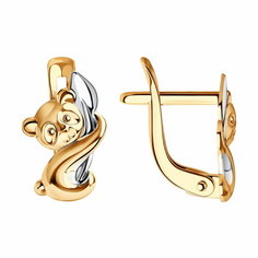 Серьги Diamant online, красное золото, 585 проба, длина 1.1 см