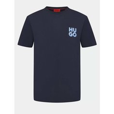 Футболка HUGO, размер 50/52, темно-синий