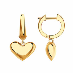 Серьги Diamant online, красное золото, 585 проба, длина 2.3 см