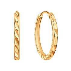 Серьги конго Diamant online, красное золото, 585 проба, , золотистый
