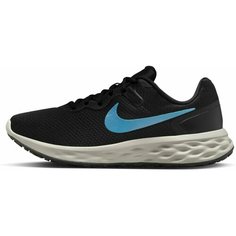 Кроссовки NIKE Revolution 6, полнота F, размер 8 US, черный/голубой