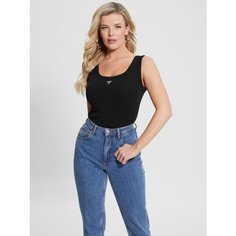 Майка GUESS SL TRIANGLE BLING RIB TANK, размер S, черный