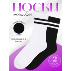 Носки NL Textile Group, комплект, 2 пары, размер 23-25, белый/черный