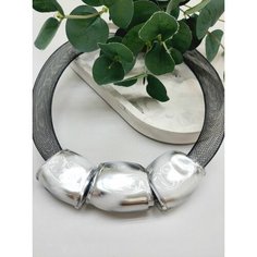 Колье PJ Murano, серебряный, черный, белый