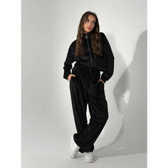 Костюм спортивный MATRESHKA_LOVE Комплект спортивный велюровый MATRESHKA_LOVE, плюшевый костюм, теплый мягкий, размер 42, черный