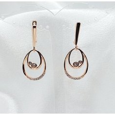 Серьги XUPING JEWELRY, искусственный камень, размер 35 мм, золото