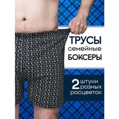 Трусы , комплект из 2 шт., размер 4XL, синий УЗБЕКИСТАН