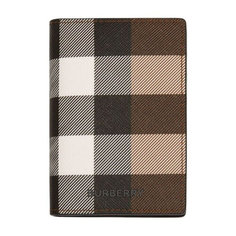 Кредитница BURBERRY, фактура зернистая, коричневый