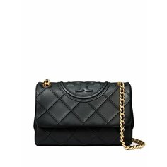 Сумка Tory Burch, фактура стеганая, черный