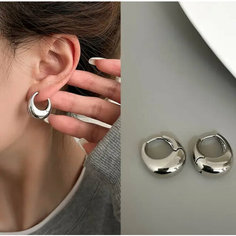 Серьги конго, размер 16 мм, серебристый Нет бренда