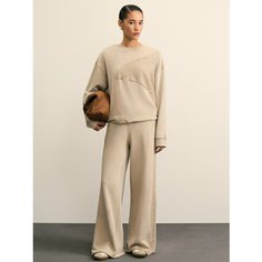 Брюки Zarina, размер 2XS (RU 40), бежевый