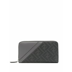 Кошелек FENDI, фактура гладкая, серый