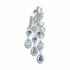 Брошь SOKOLOV, серебро, 925 проба, фианит, размер 5.8 см.
