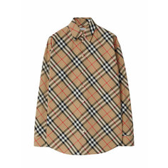Рубашка BURBERRY, размер 2 UK, коричневый