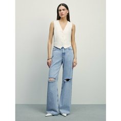 Джинсы широкие Zarina wide leg, размер XS (RU 42)/170, голубой
