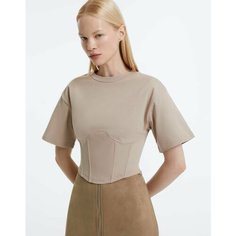 Топ Gloria Jeans GJ BLACK, размер XXS (36-38), бежевый