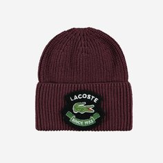 Шапка бини LACOSTE для мужчин и женщин, размер TTU, бордовый