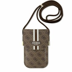 Сумка GUESS, фактура гладкая, коричневый