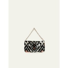 Сумка кросс-боди TWO EAGLES, фактура бархатистая, коричневый, черный, белый