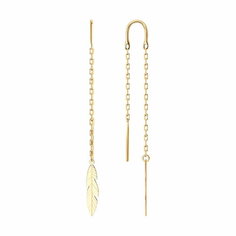 Серьги цепочки Diamant online, красное золото, 585 проба, длина 6.2 см