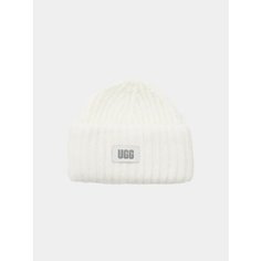 Шапка бини UGG Chunky Plush Cuff Beanie для женщин, размер OneSize, белый