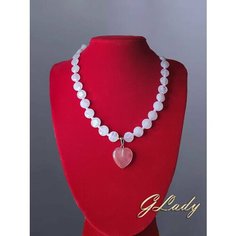 Колье GLady, розовый кварц