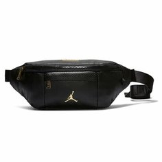 Сумка поясная Jordan, фактура зернистая, черный