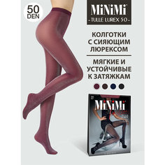 Колготки MiNiMi Tulle Lurex 50, 50 den, размер 2, bordo