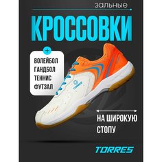 Футзалки TORRES, размер 41, оранжевый, белый