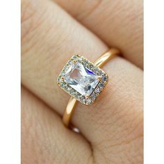 Кольцо XUPING JEWELRY, фианит, искусственный камень, размер 17, золотой