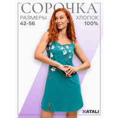 Сорочка Натали Суслова, размер 54, изумруд