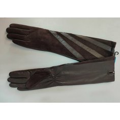 Перчатки Натуральная кожа для женщин, размер 7, коричневый Steel26