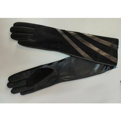Перчатки Натуральная кожа для женщин, размер 6,5, черный Steel26