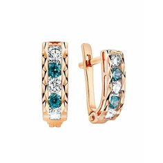Серьги AZADE, красное золото, 585 проба, фианит, размер 10 мм, длина 1 см, , красный