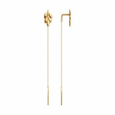 Серьги Diamant online, красное золото, 585 проба, длина 7 см