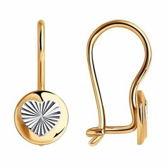 Серьги Diamant online, красное золото, 585 проба, длина 1.5 см