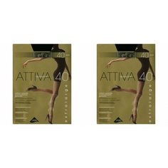 Колготки Omsa Attiva, 40 den, 2 шт., размер 2, бежевый
