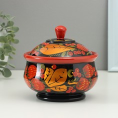 Сахарница, большая, 15×10 см, хохлома No Brand