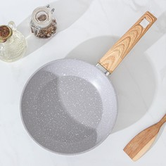 Сковорода кованая magistro natural, d=20 см, ручка soft-touch, антипригарное покрытие, индукция, цвет серый