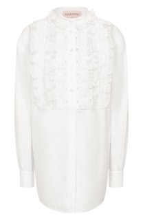 Блузка из хлопка и льна Valentino