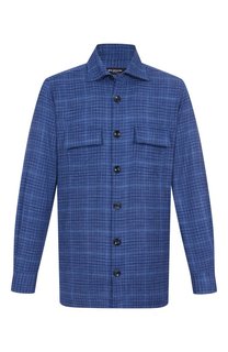 Рубашка из шерсти и шелка Kiton