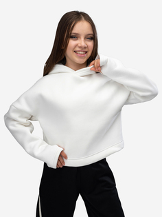 Толстовка из футера с начесом для девочки Looklie, Белый
