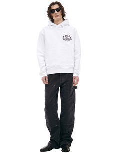 Белое худи с логотипом Amiri