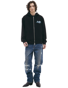 Черное худи на молнии Amiri